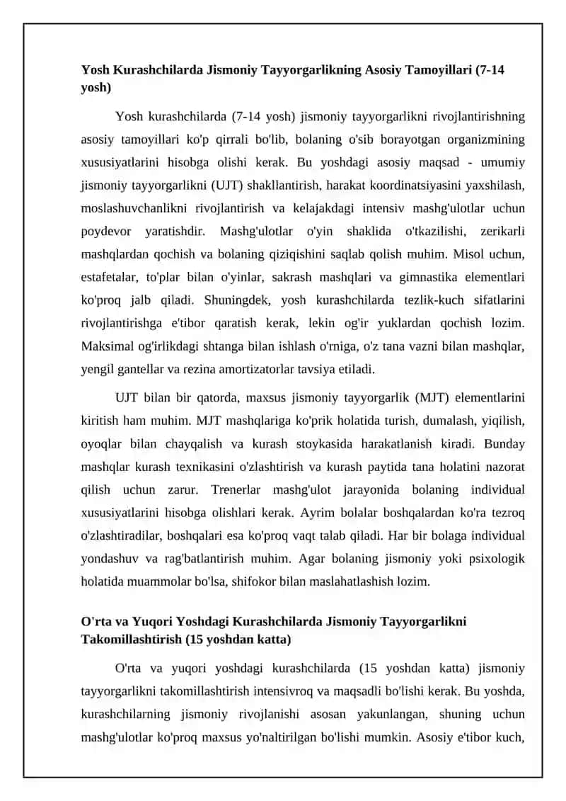 Turli yoshdagi kurashchilarning jismoniy tayorgarligi rivojlantirish yullari 4