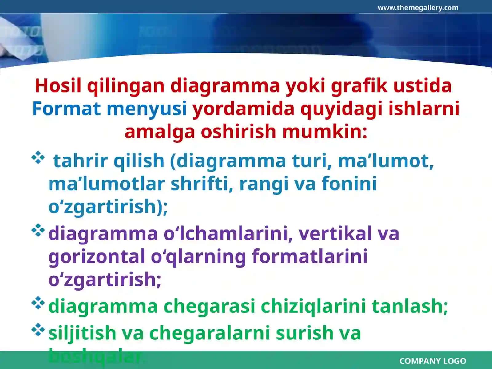 8-sinf Informatika Diagramma va grafiklarni tahrirlash dars ishlanma 4