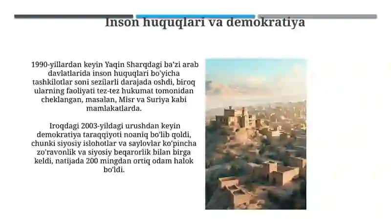 Arab mamlakatlari urushdan keyingi yillarda 4