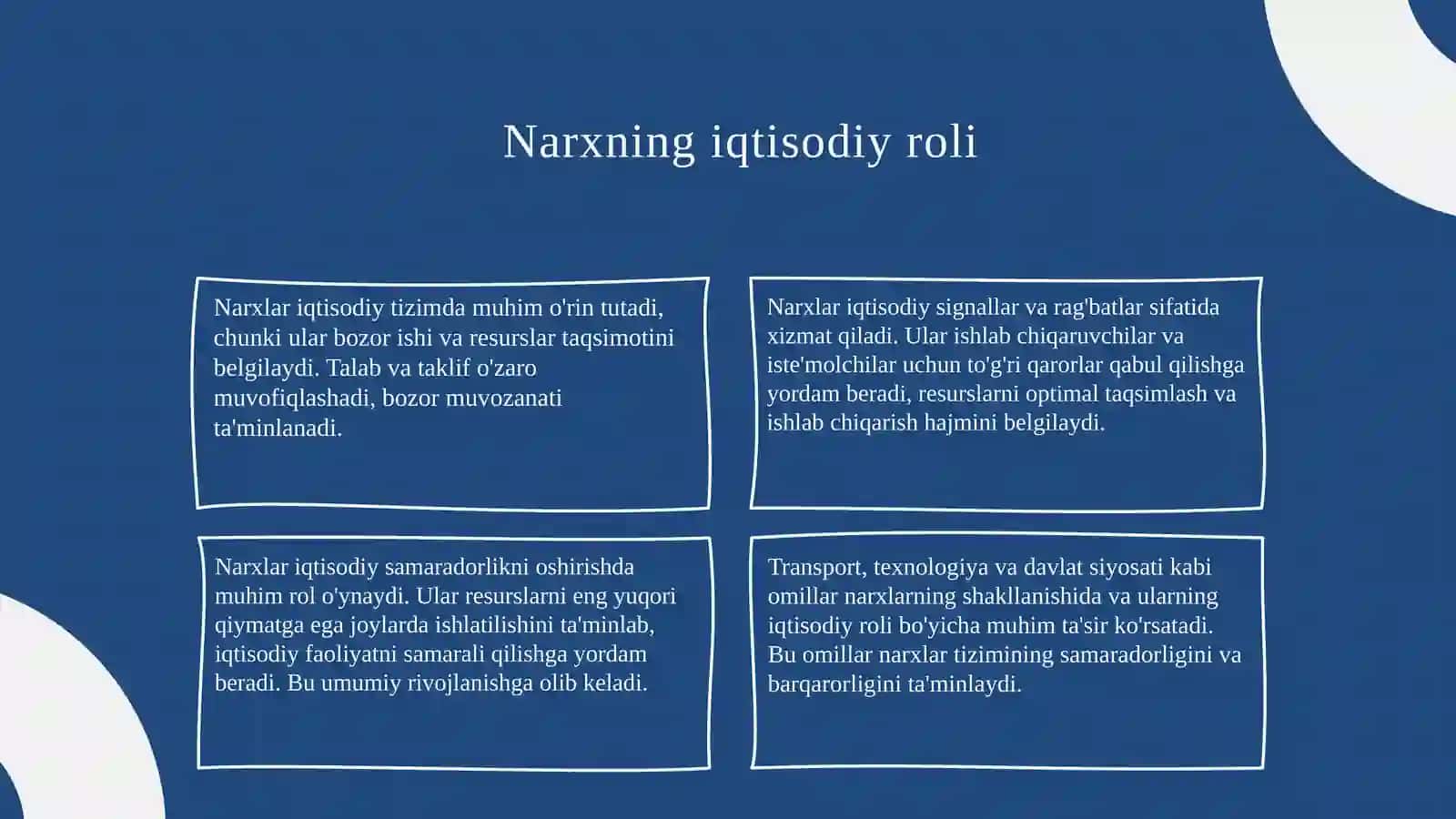 Narxning moxiyati va shakllanish xususiyatlari 4