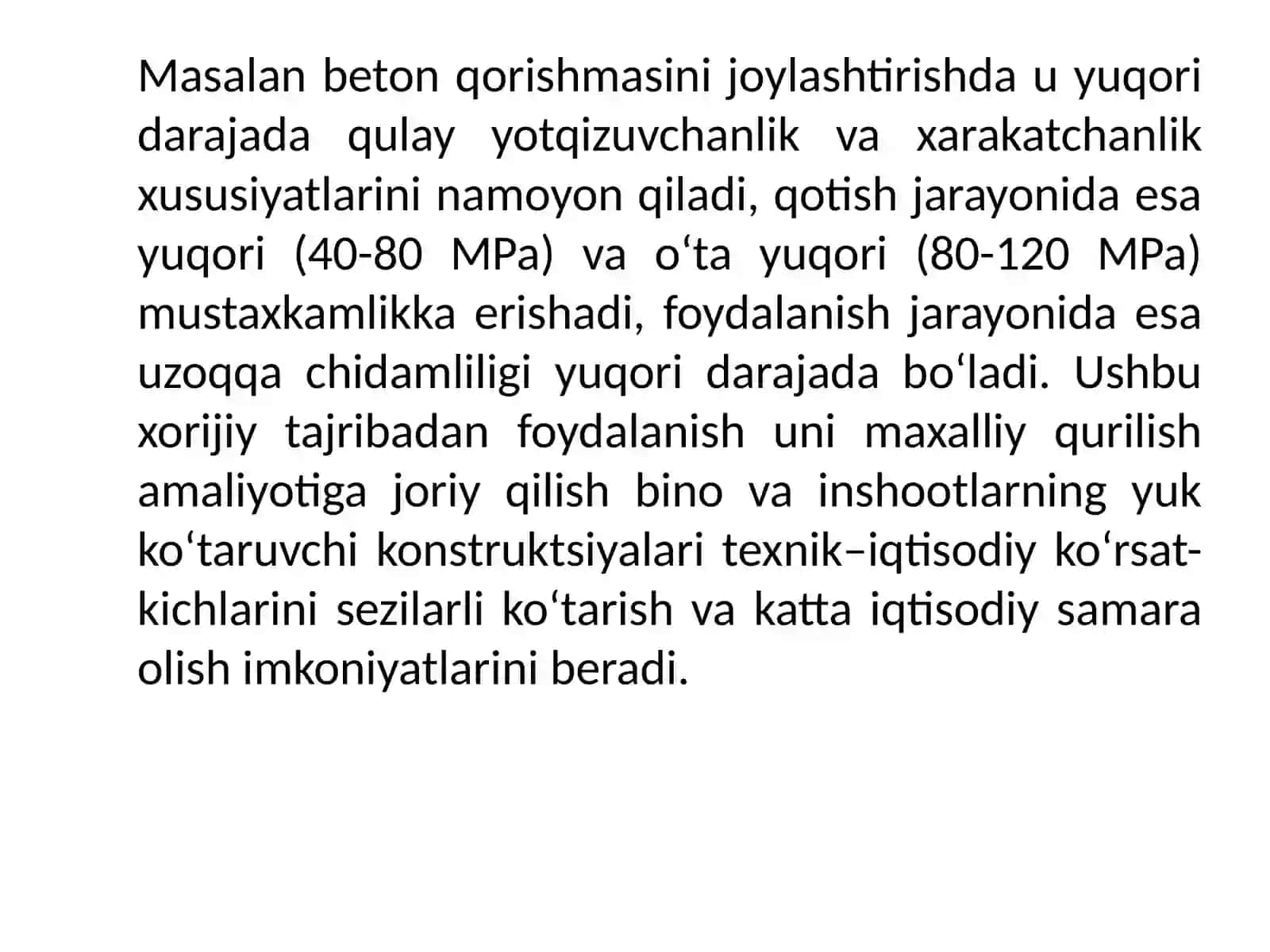 Temir-beton ishlab chiqarish va foydalanishning yo‘nalishlari va istiqbollari 4