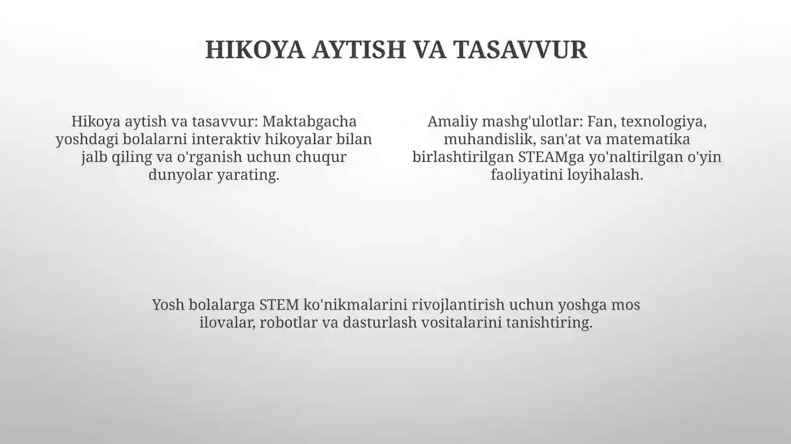 Kelajakni Barpo Etish: Maktabgacha Ta'limda STEAM Integratsiyasi 4