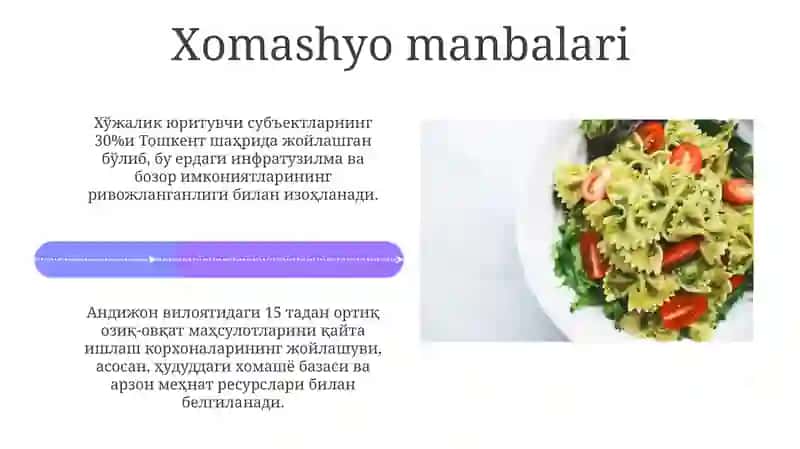 Oziq-ovqat sanoati tarmoqlarini joylashtirishga ta'sir etuvchi omillar 4