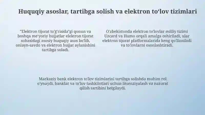O'zbekiston Respublikasi elektron tijoratning rivojlanish holati 4