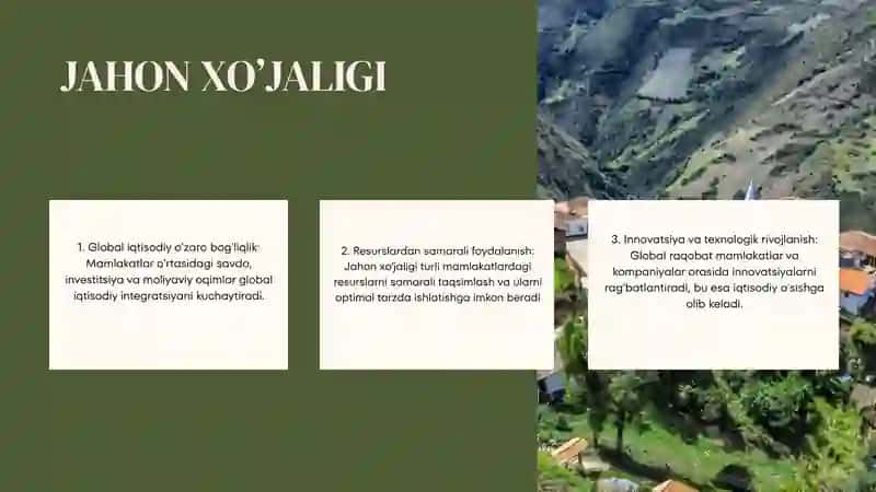 Jahon xo‘jaligi va uning tarmoqlari rivojlanishi tendensiyalari 4