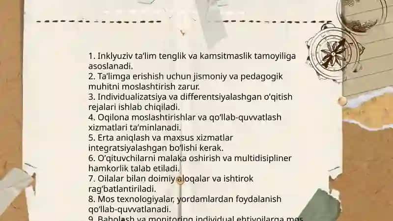 Alohida taʼlim ehtiyojlari boʻlgan shaxslarni inklyuziv taʼlim konsepsiyasining mohiyati va asosiy qoidalari 4