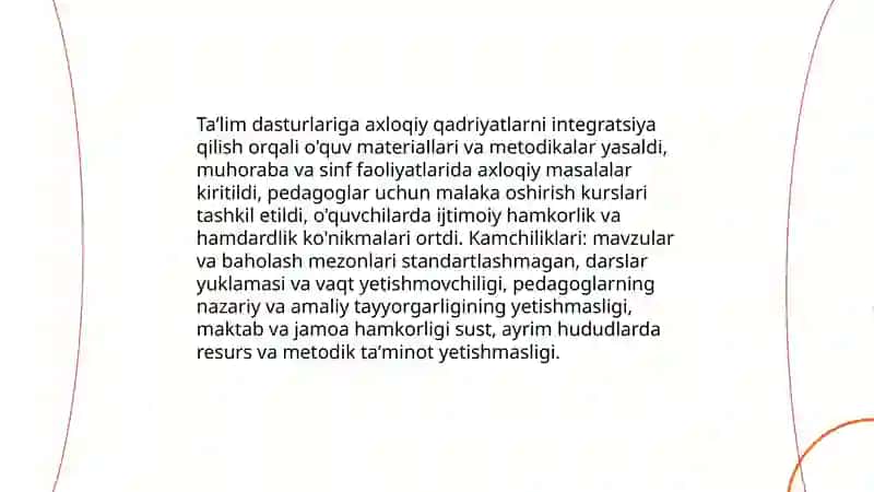 Zamonaviy axloqiy tarbiyaning yutiqlari va kamchilikalari 4
