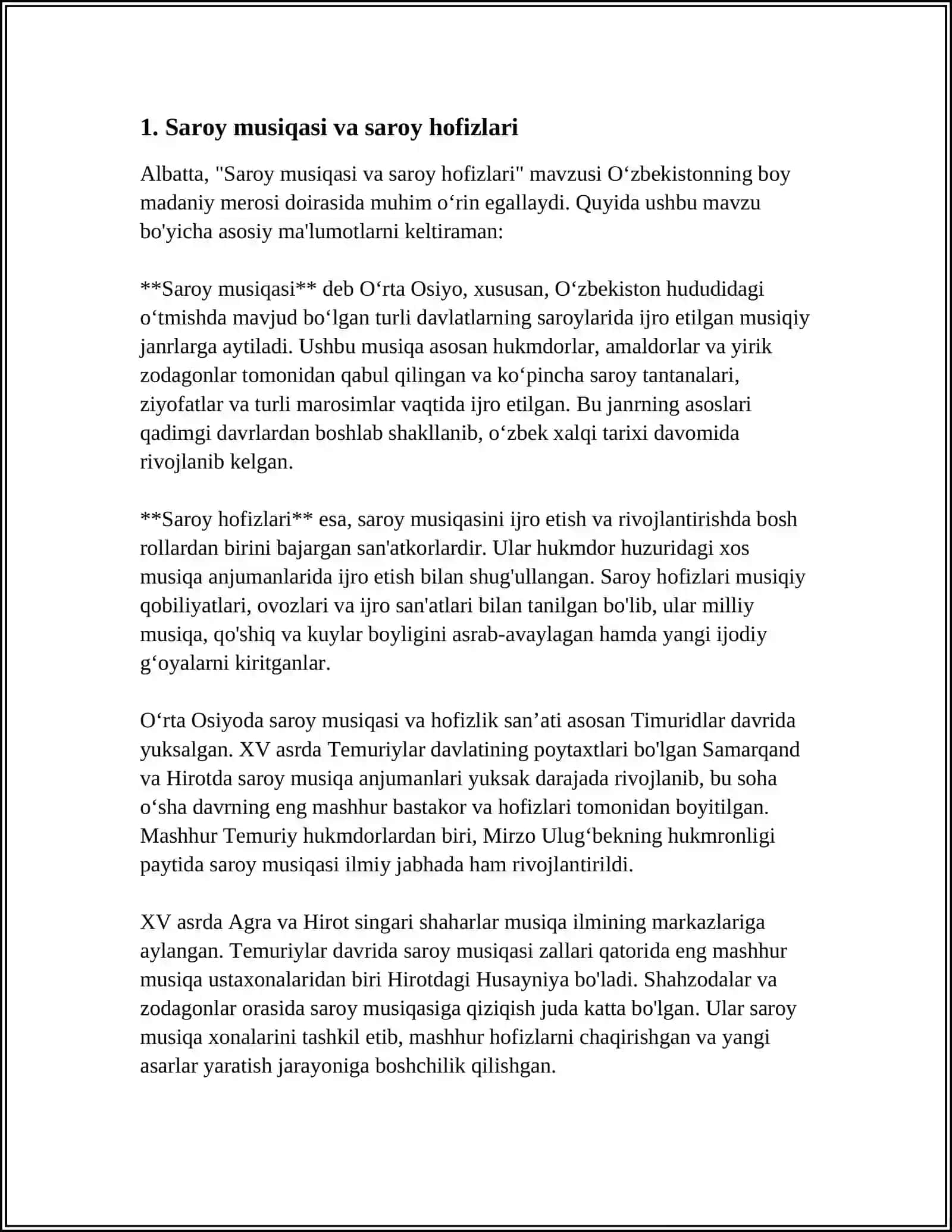 QORAXONIYLAR DAVRIDA (XI-XII ASRLAR) MUSIQIY MADANIY HAYOTI 4