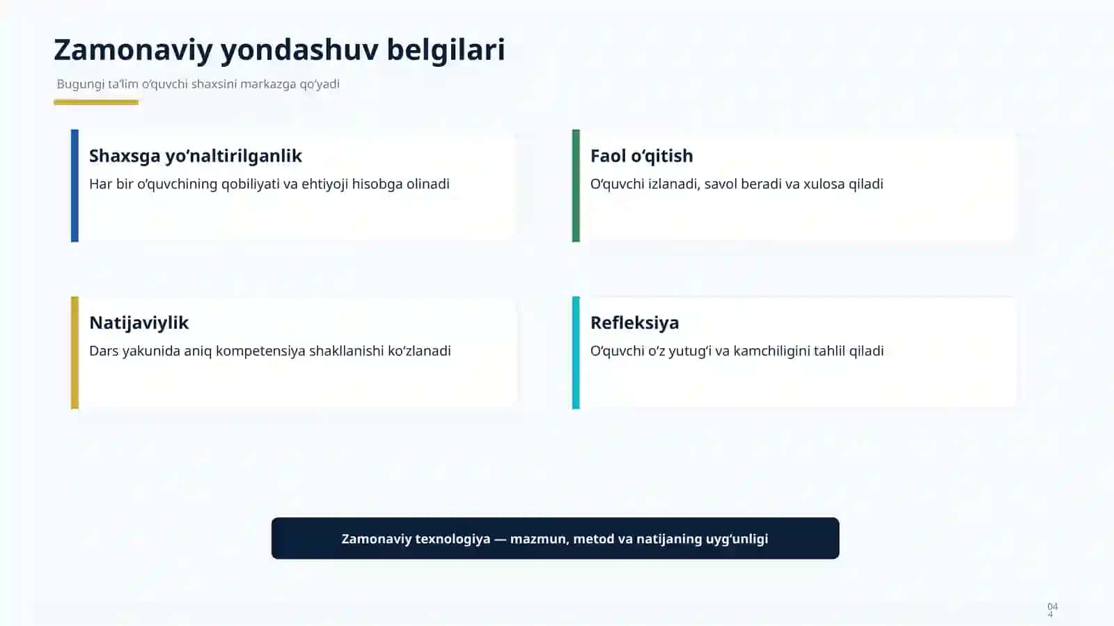 ZAMONAVIY PEDAGOGIK TEXNOLOGIYALAR 4