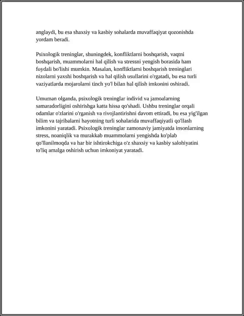 PSIXOLOGIK TRENINGLAR HAQIDA UMUMIY TUSHUNCHALAR 4