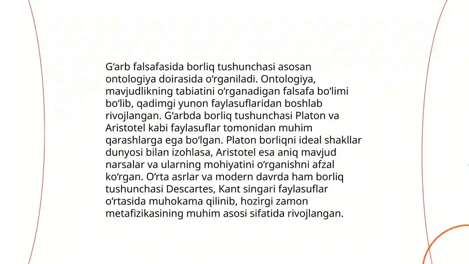Sharq va G‘arb mutafakkirlarining borliq va bilish falsafasi 4