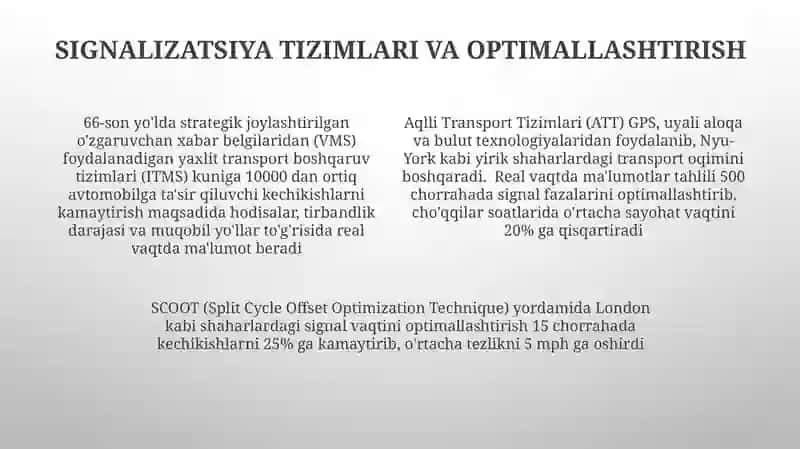 Yo'l harakatini tahskil etish 4