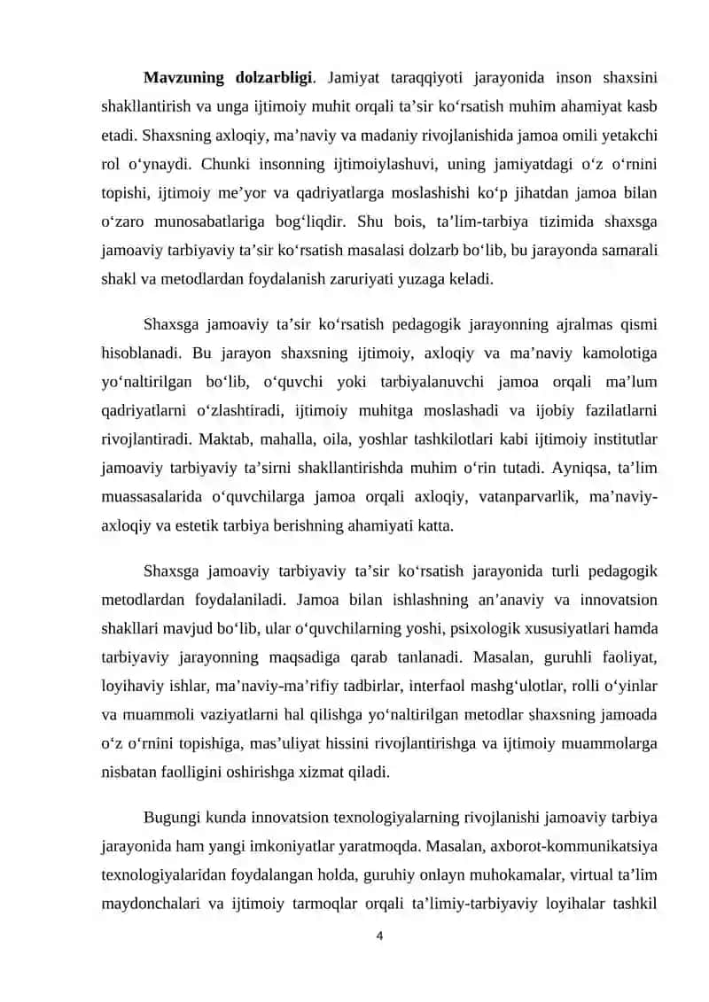 SHAXSGA JAMOAVIY TARBIYAVIY TA'SIR KO'RSATISHNING SHAKL VA METODLARI 4
