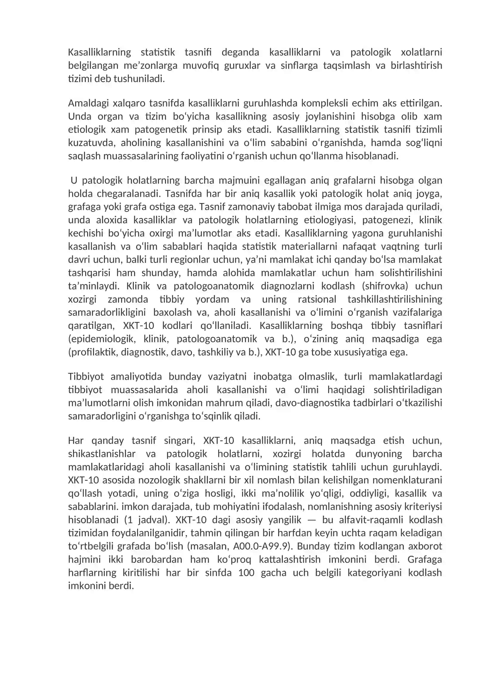 Patologoanatomik diagnoz, uni tuzish qonun-qoidalari. Kasalliklar nomenklaturasi va klassifikatsiyasi. Patologoanatomik epikriz va tanatogenez. O‘lim sababining tibbiy guvohnomasi va uni rasmiylashtirish qoidalari 4