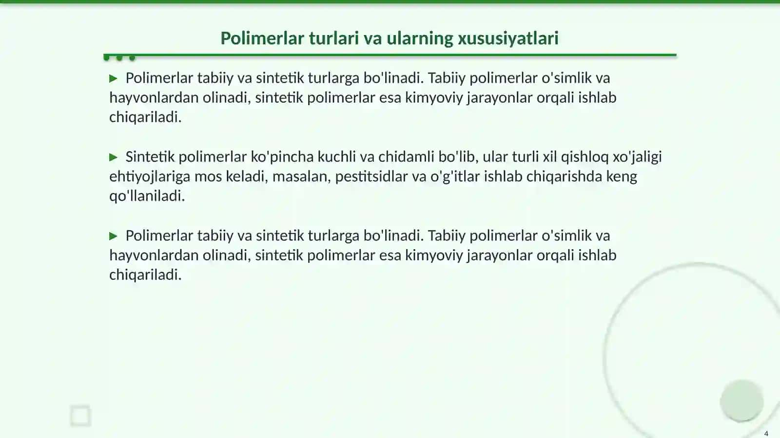 Tabiiy va sintetik polimerlar asosida qishloq xo‘jаligi uchun muhim yangi prеpаrаtlаr 4