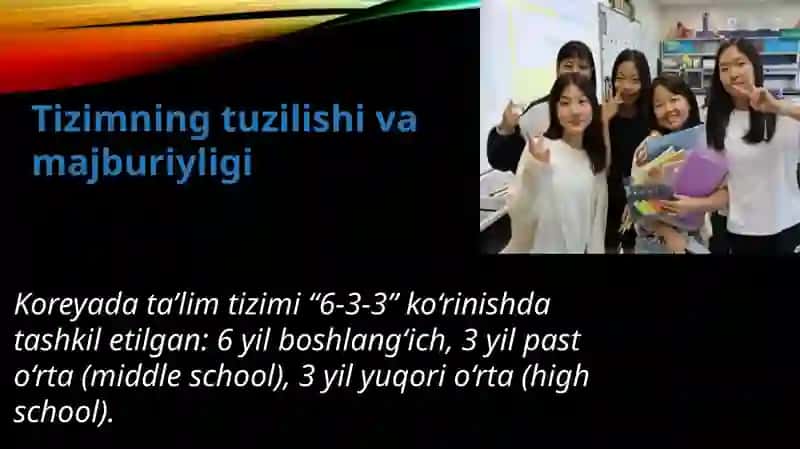 Koreya ta’lim tizimining O‘zbekiston ta’lim tizimidan farqlari 4