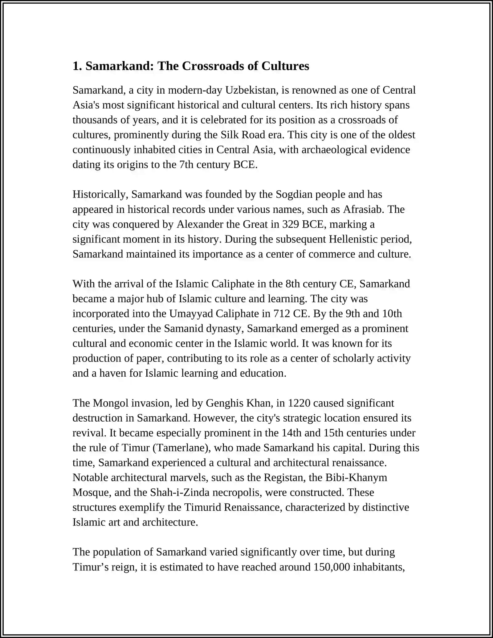 WRITE DOWN ON YOUR SELF- STUDY NOTEBOOKS ABOUT HISTORICAL SITIES OF USBEKISTAN AND GREAT BRITAIN AND UPLOAD IT HERE 4