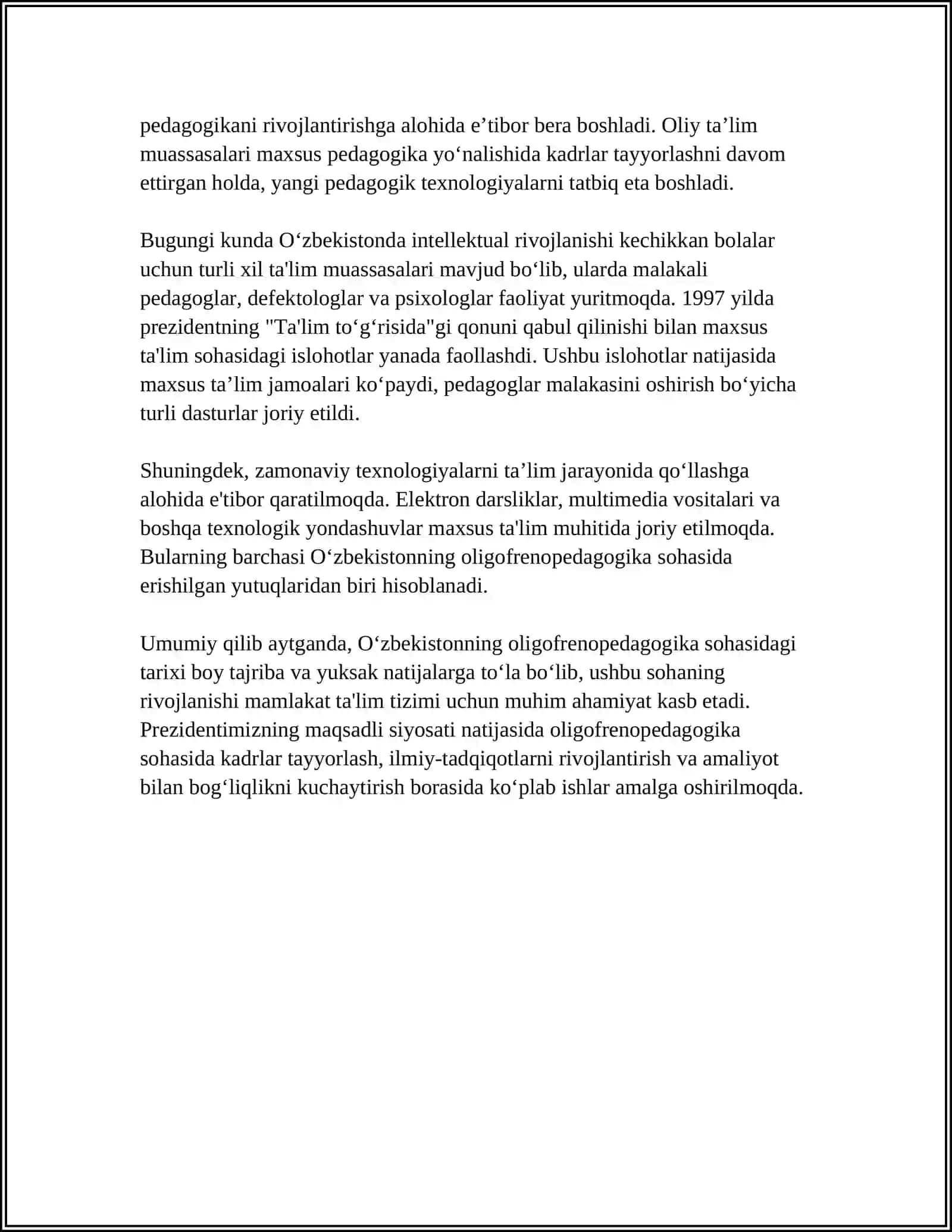 OLIGOFRENOPEDAGOG FAOLIYATI HAQIDA MAQOLA TAYYORLASH 4