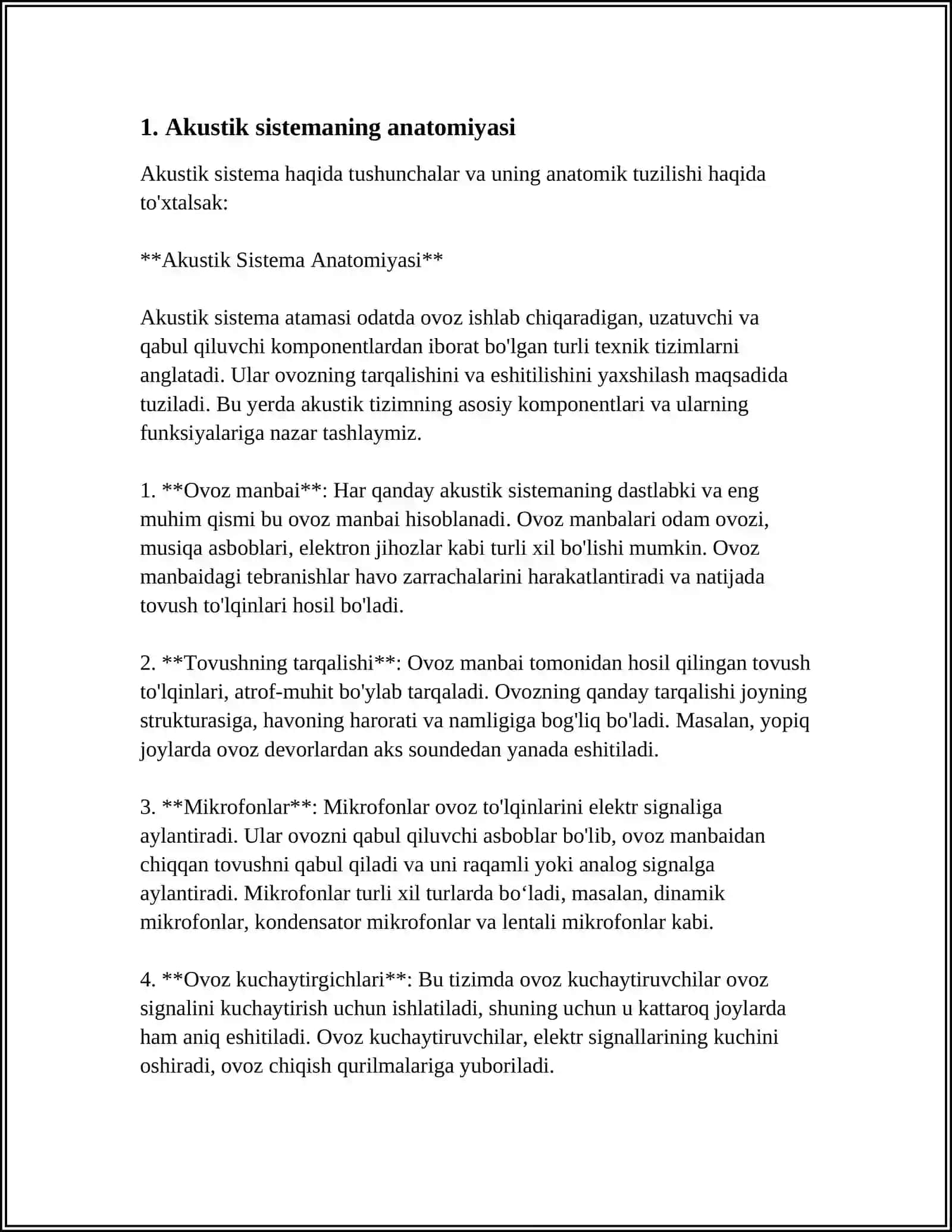 ESHITISH A'ZOLARI PATALOGIYASINI TASHXISLASH: AKUSTIK SISTEMASINING TEKSHIRISH USULLARI BUZILISHINING OG'IRLIK DARAJALARINI BELGILASH 4