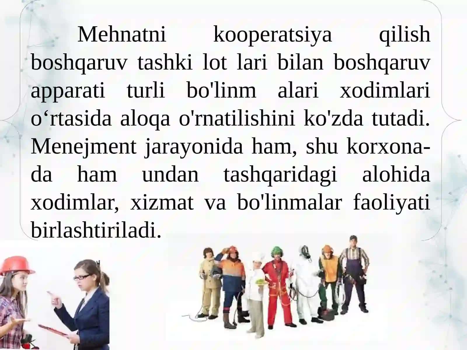 Menejer mehnati tashkili tashkili 4