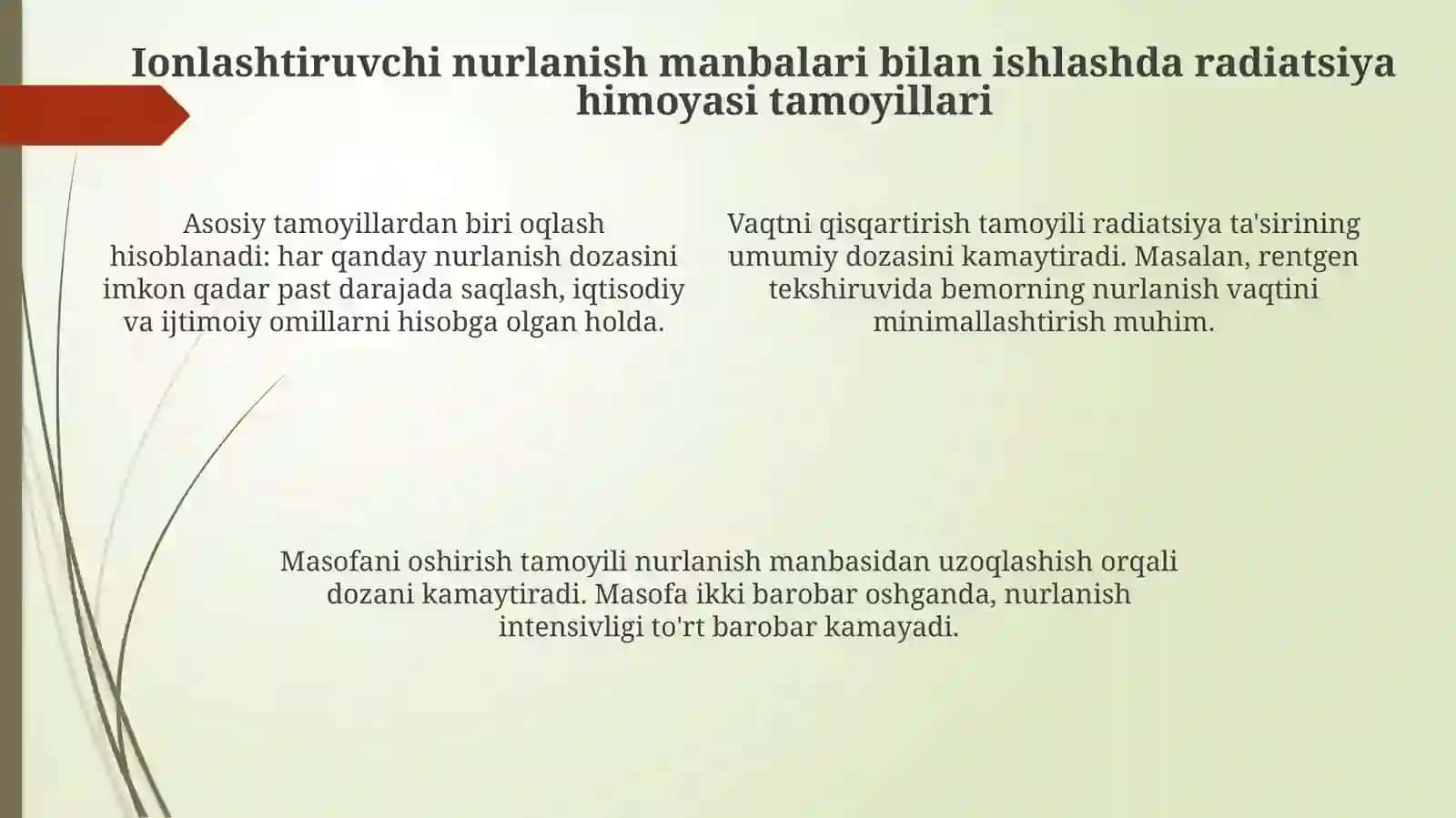 Rentgenologning mehnat gigiyenasiva ionlashtiruvchi nur manbalarida ishlashda himoyalanish 4