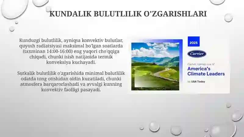 Bulutlarning sutkalik va yillik o'zgarishlari 4