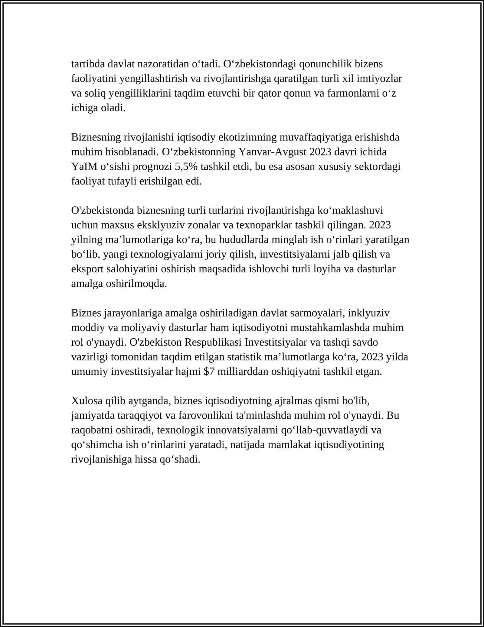 BEZNES MADANIYATI IQTISODIYOT VA TUSHUNCHALARI 4