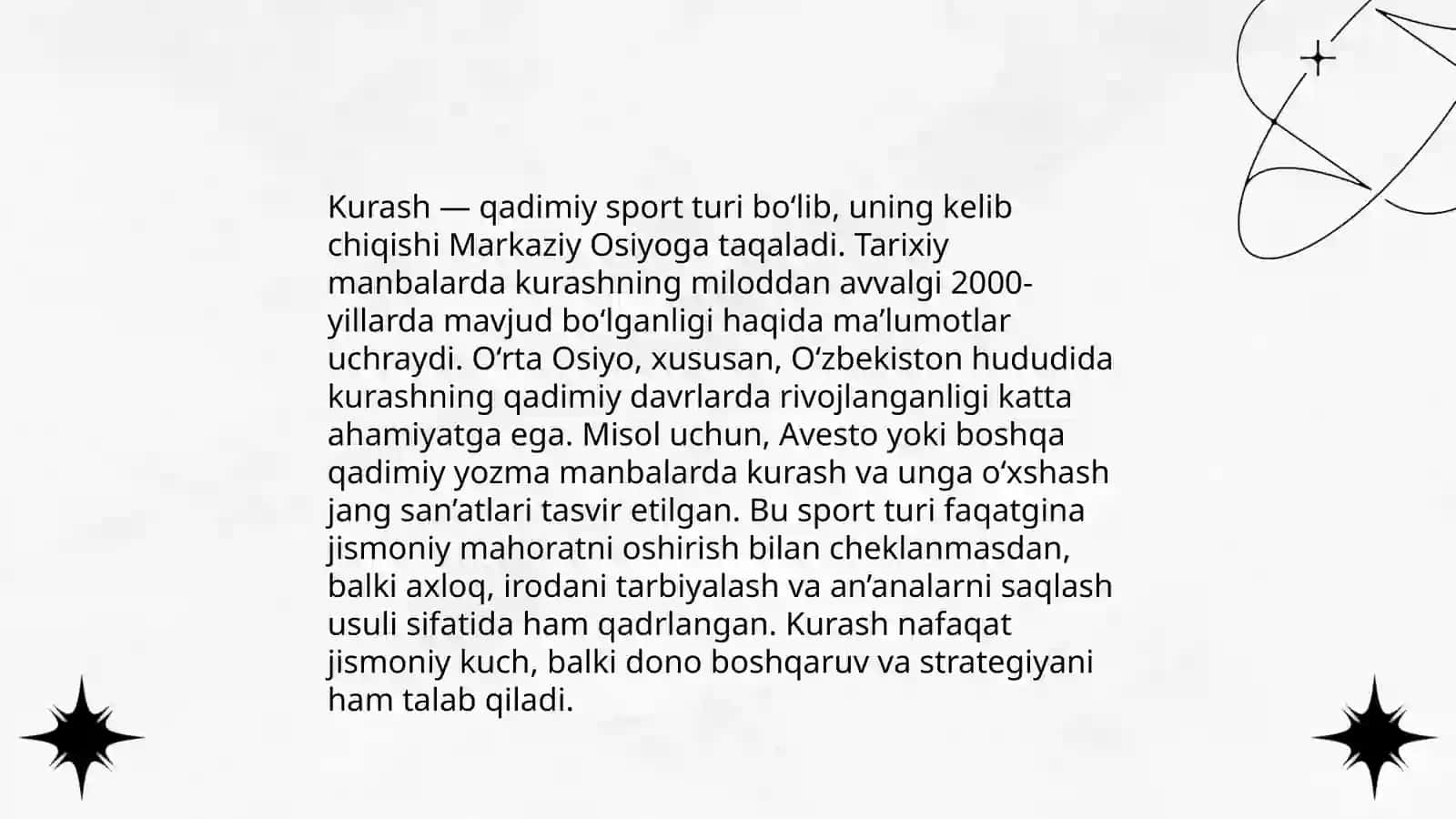 Milliy kurash turlarining (kurash va belbog'li kurash ) rivojlanish tarixi 4