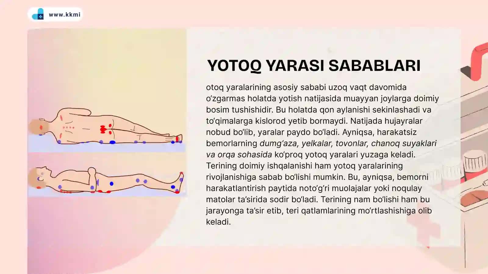 BEMORLARDA YOTOQ YARALARNI OLDINI OLISH 4