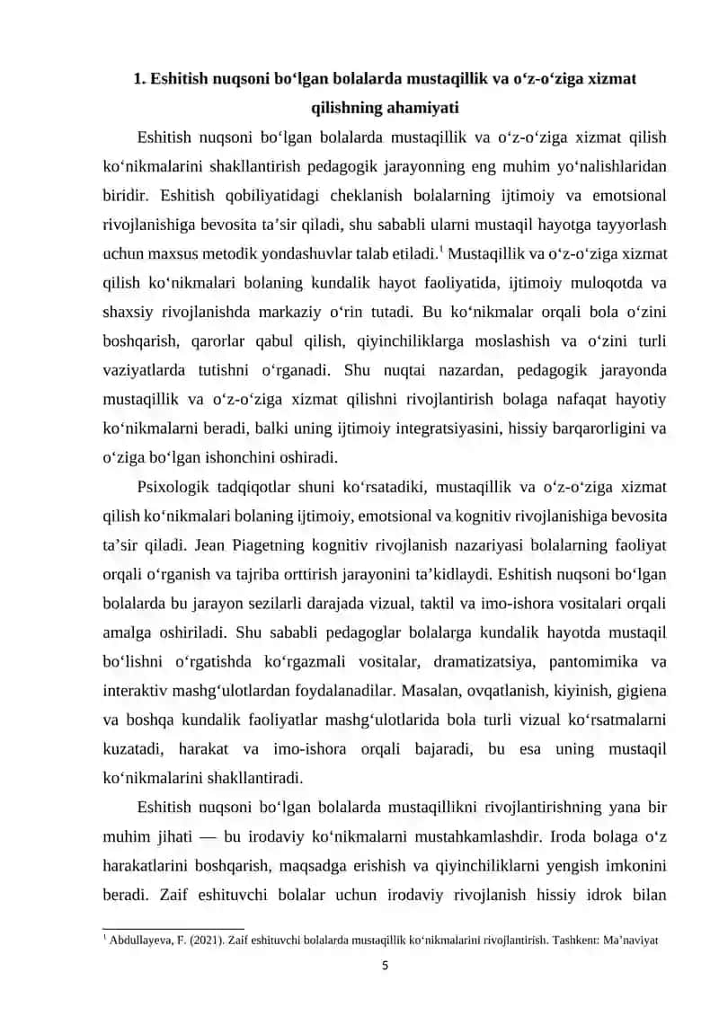 Eshitishida nuqsoni bo‘lgan bolalarni o‘z o‘ziga xizmat qilish va mustaqillik ko‘nikmalarini shakllantirish 4