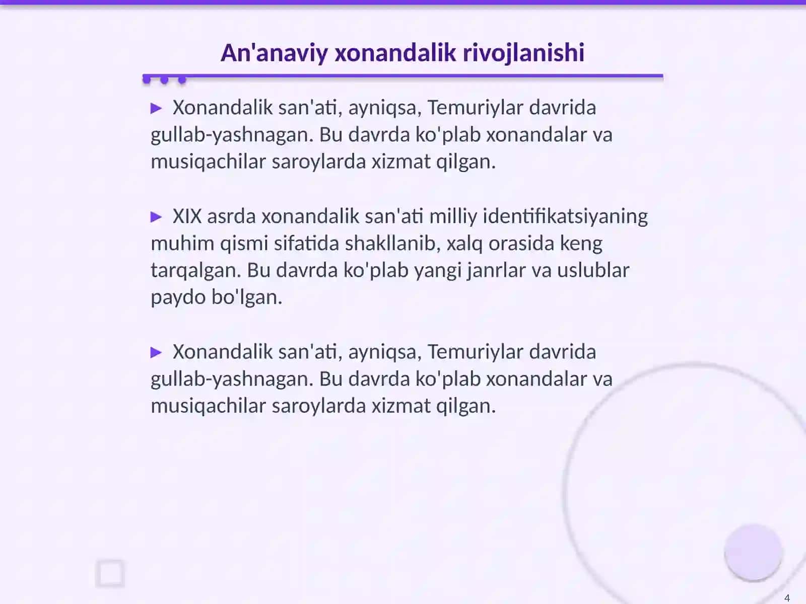 An'anaviylik xonandalik 4