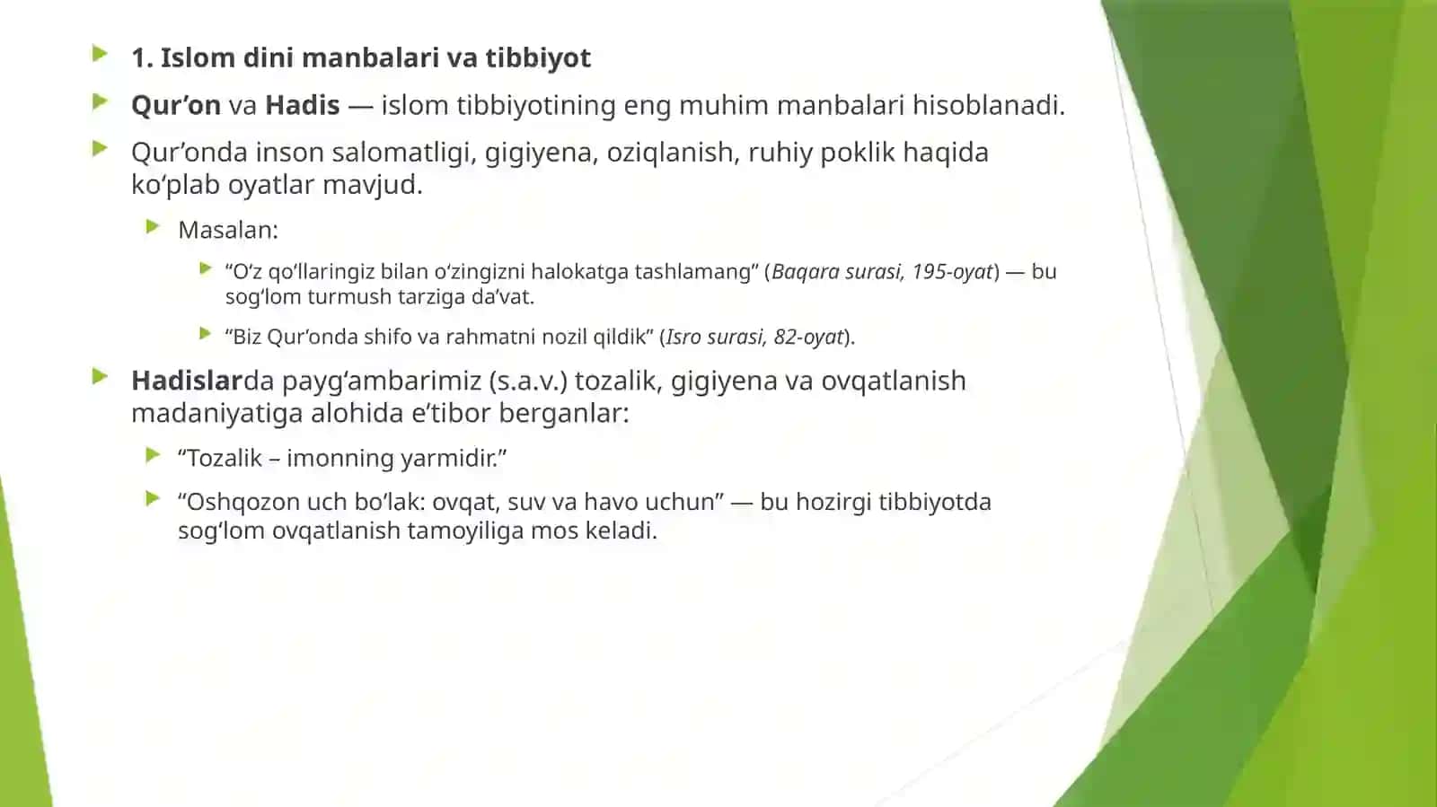 Islom dini manbalari, aqidaviy maktablari va ularning hozirgi davrdagi ahamiyati (tibbiyot nuqtayi nazaridan) 4