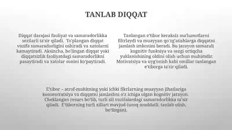 Diqqat va faoliyat 4