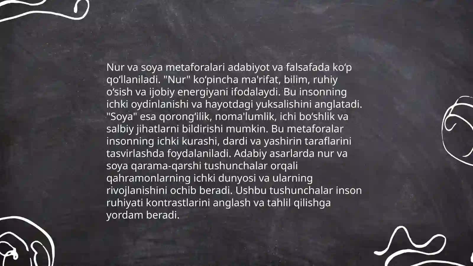 Nur va soya metaforalari 4