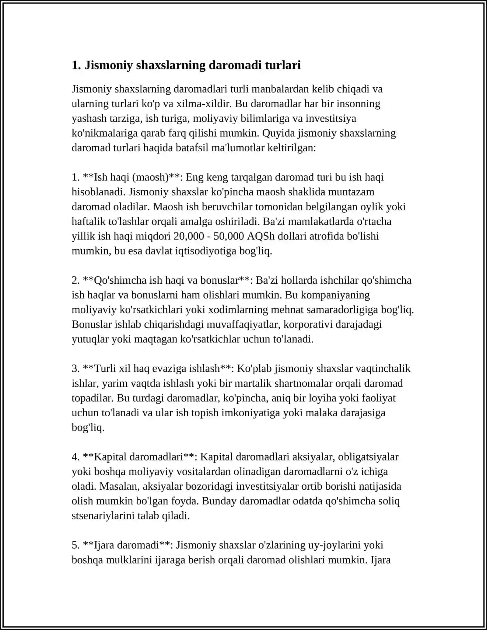 Jismoniy shaxslardan oladigan daromad solig'ini hisoblab chiqarish 4