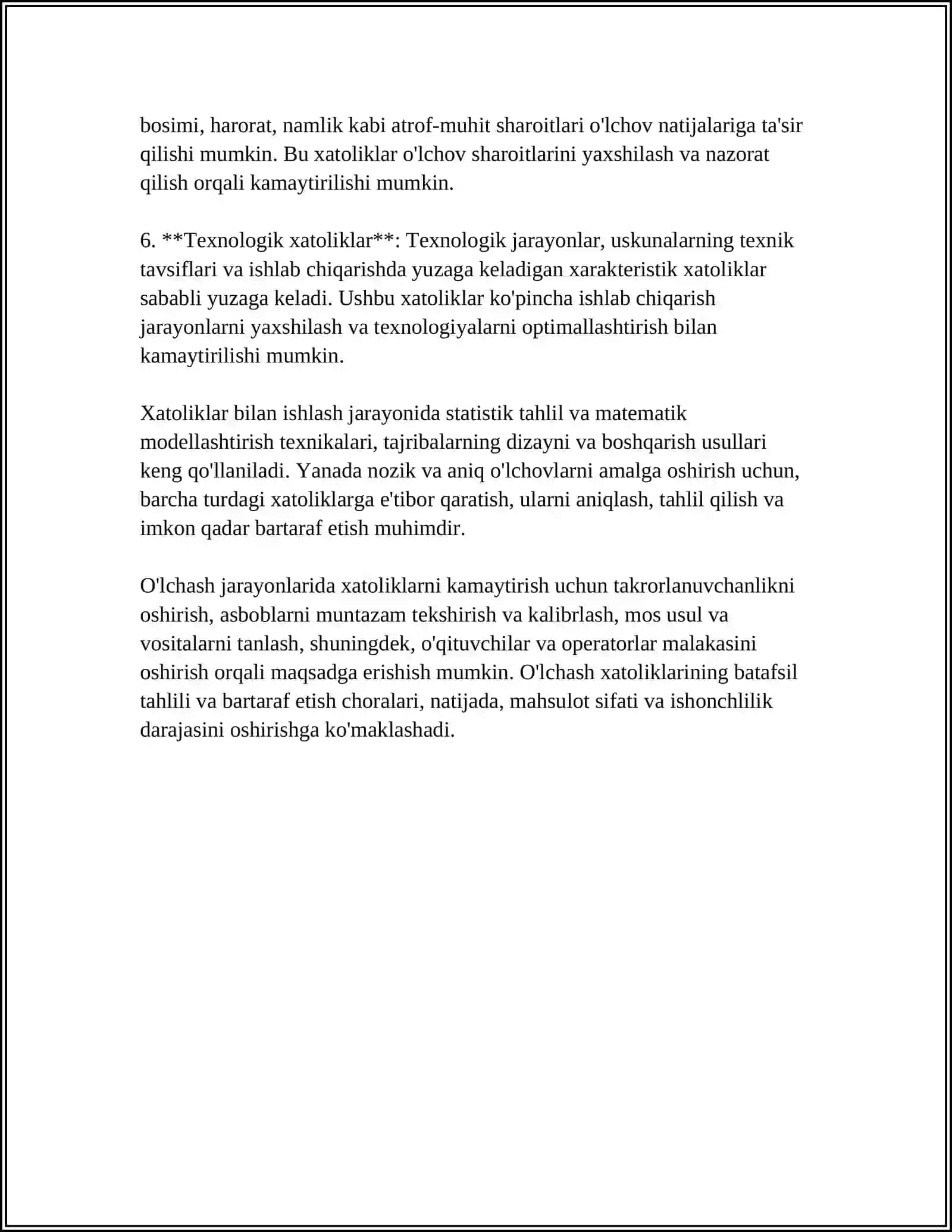 O'lchash Xatoliklarni Tabaqalash 4