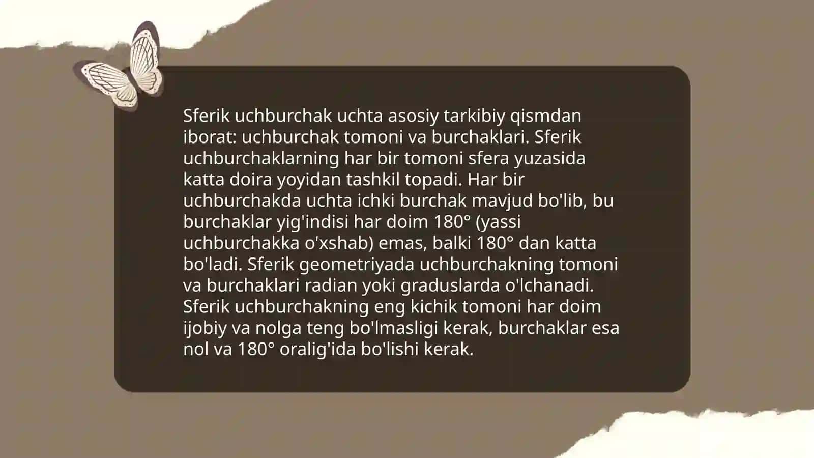 Sferik uchburchak va uning asosiy formulalari 4