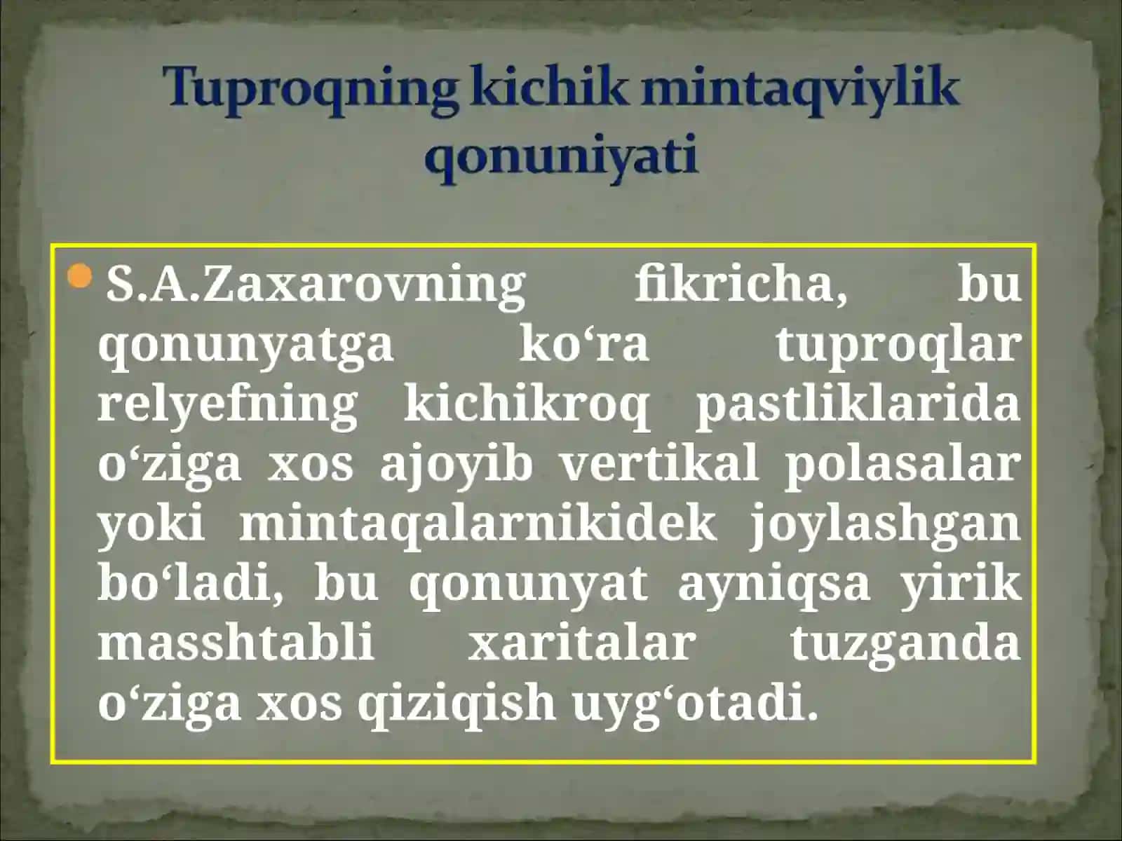 Yer yuzida tuprоqlarning tarqalishidagi qоnuniyatlar 4
