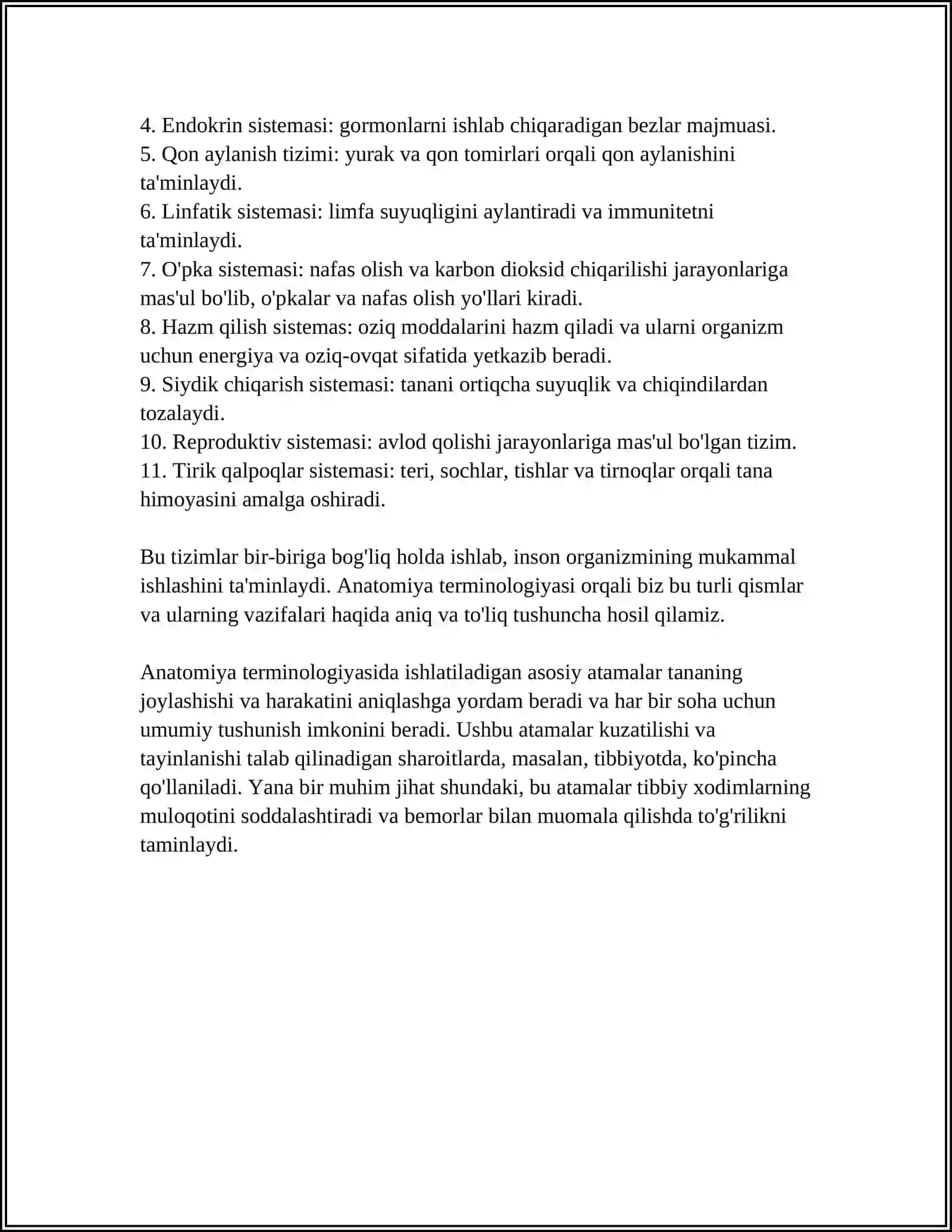 ANATOMIYA VA GISTOLOGIYA NOMENKLATURALARIDA QO‘LLANILADIGAN HOZIRGI ZAMON SIFATDOSHINING ANIQLIK NISBATI 4