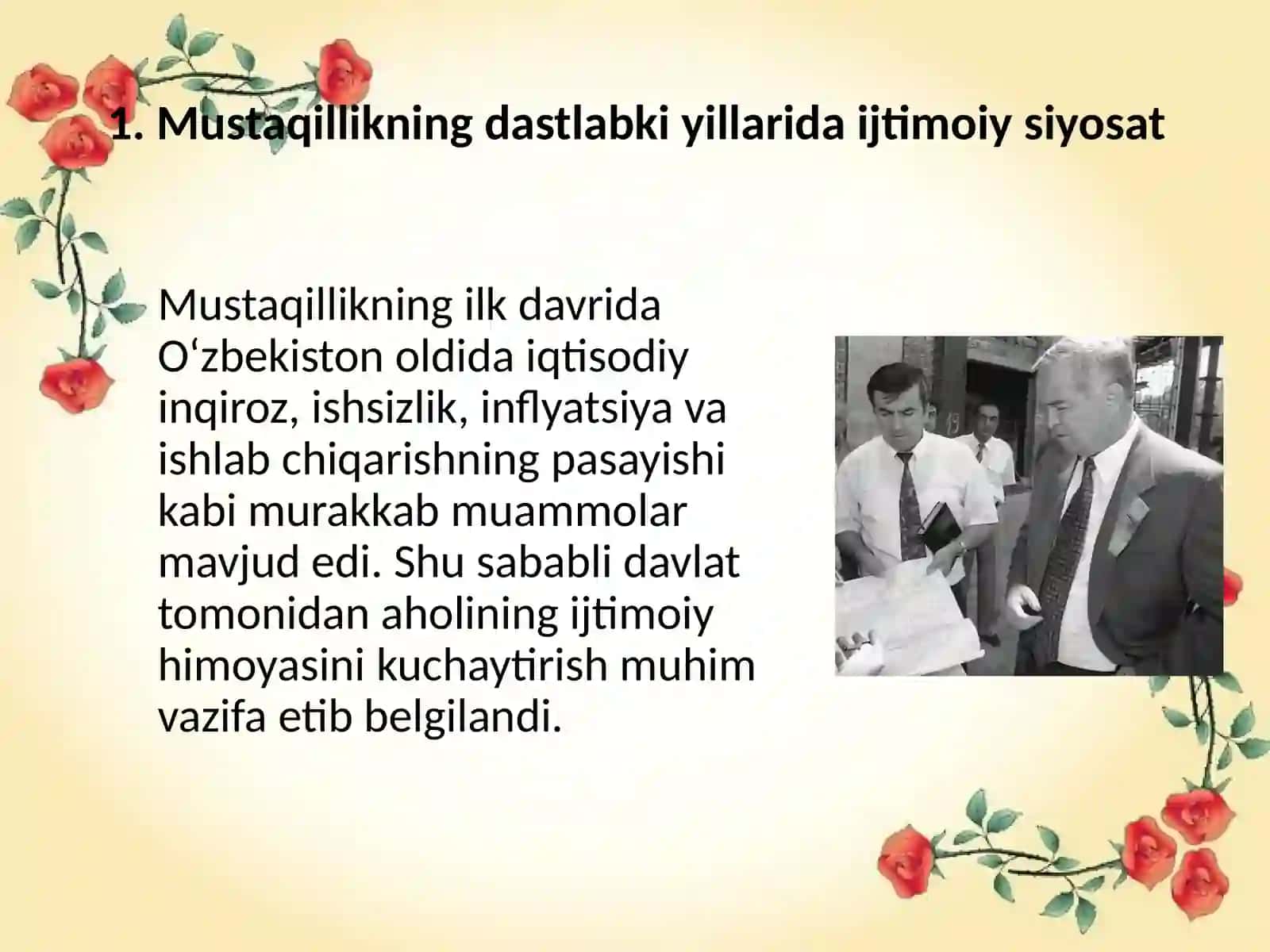1991-yildan boshlab hozirgi kungacha ijtimoiy sohada amalga oshirilgan islohotlar 4