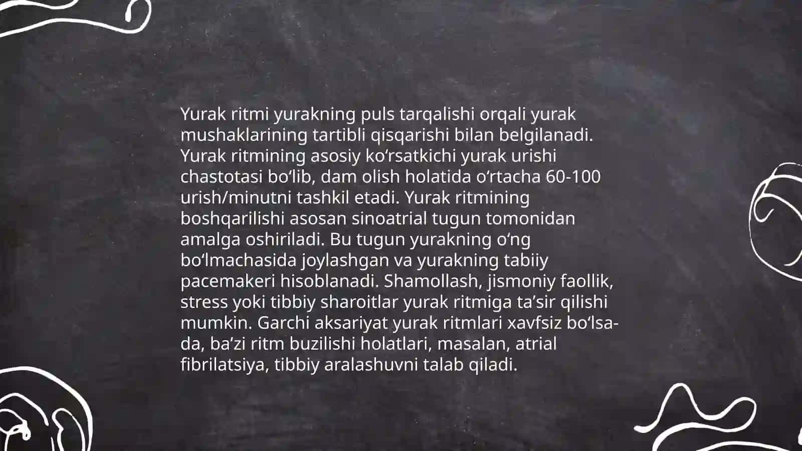 Yurak faoliyatini boshqarilishining oʻziga xosligi 4