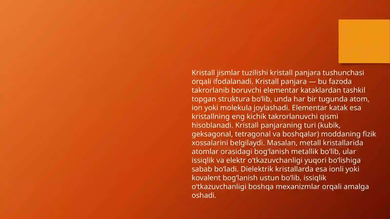 Issiqlik o’tkazuvchanligining mexanizmi. Issiqlik uzatish turlari: Issiqlik o’tkazuvchanlik, konveksiya va nurlanish 4