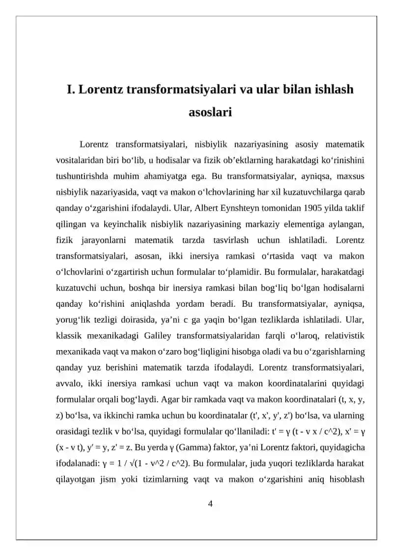 Relyativistik Dinamika Elementlari 4