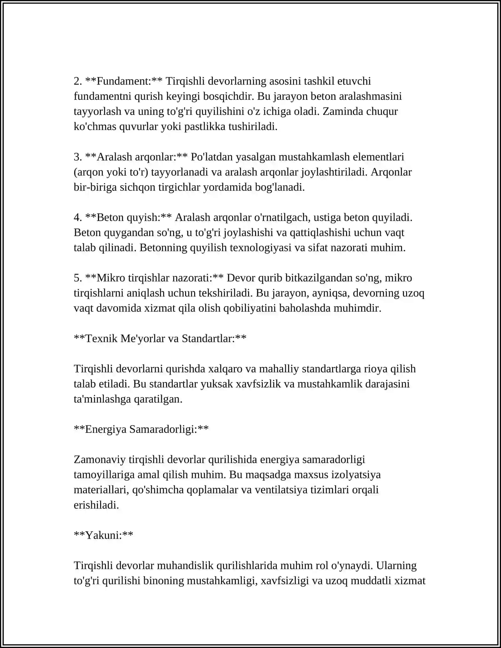 TIRGAK DEVORLAR, YARIM KO`PRIKLAR, ESTAKADALAR 4