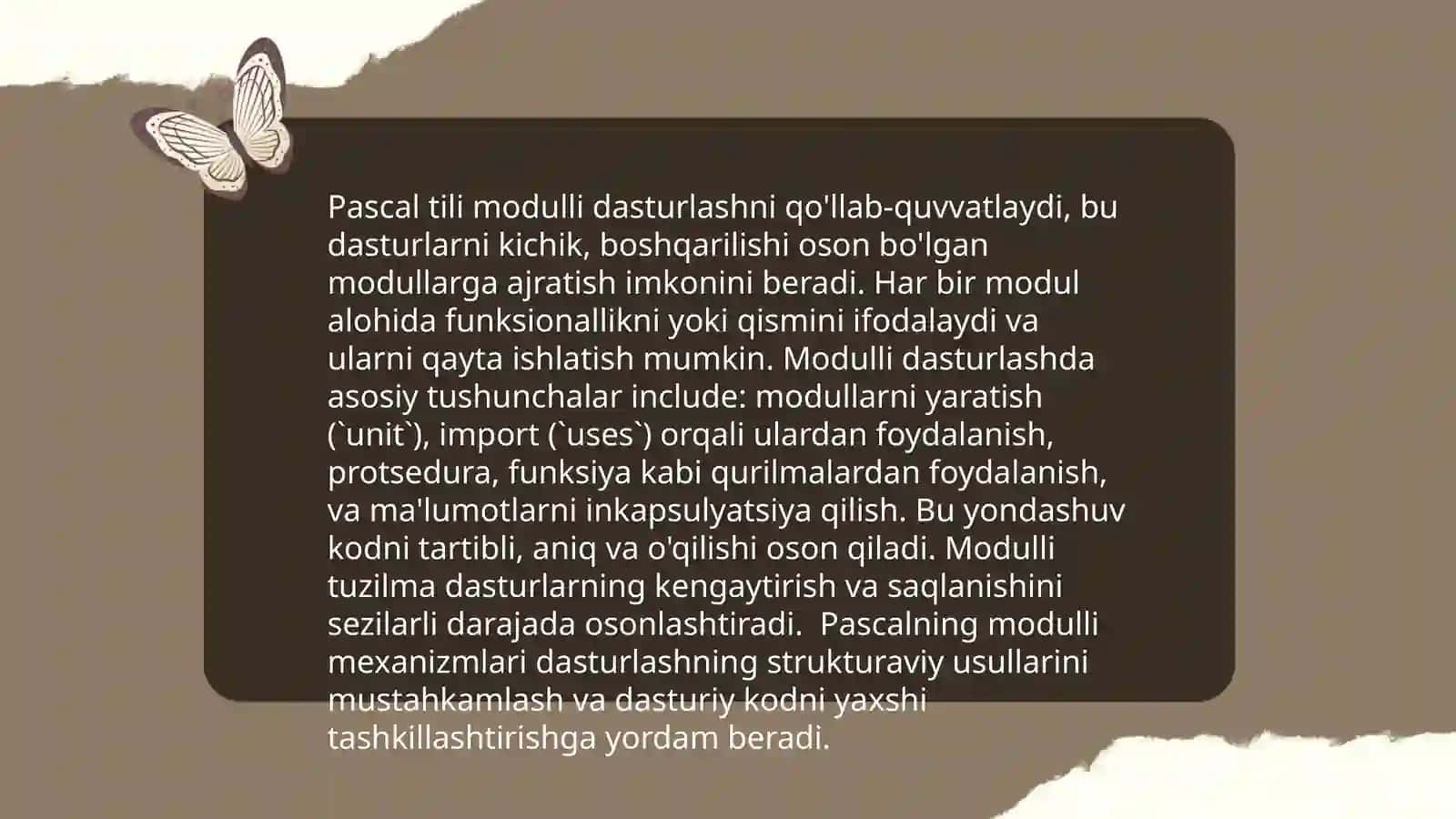 C# va bishqa tillarda (Pascal, C++) modulli dasturlar 4