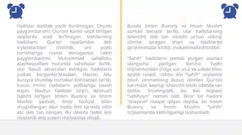 Imom Al-Buxoriy, At-Termiziyning Ta’lim-Tarbiya Rivojlanishidagi Xizmatlari. Hadis Ilmi 4