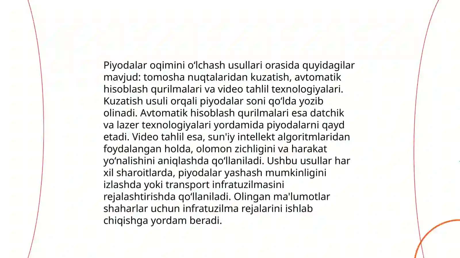 Piyodalar harakati intensivlikini aniqlash 4