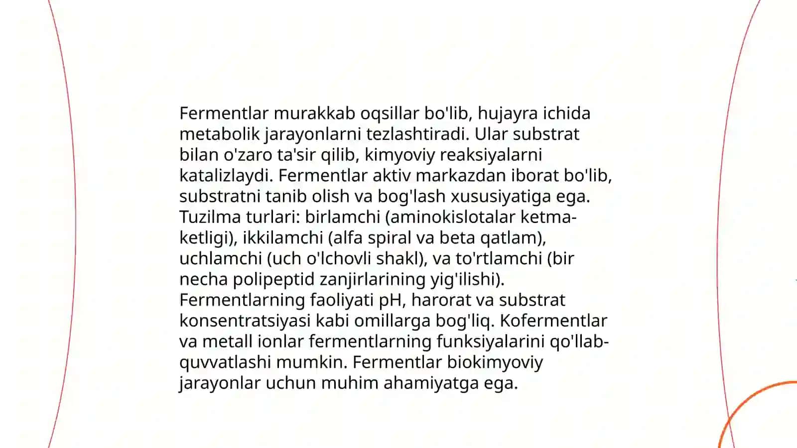 Fermentlarning nomenklaturasi va mikroorganizmlar metobolizimidagi o‘rni 4