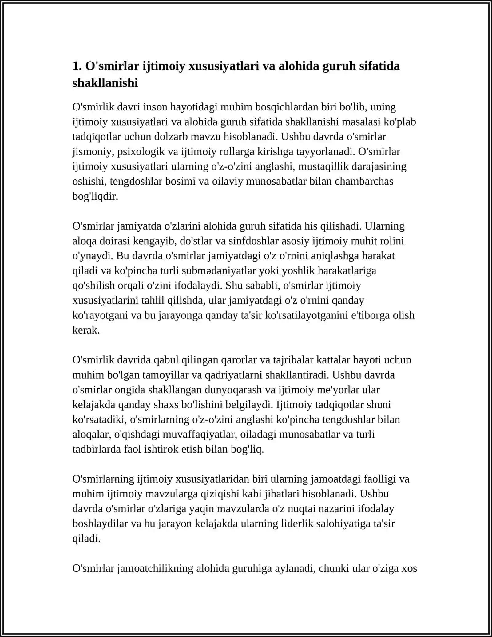 O'SMIRLAR ALOHIDA GRUH VA QATLAM SIFATIDA 20 SAHIFALI 4