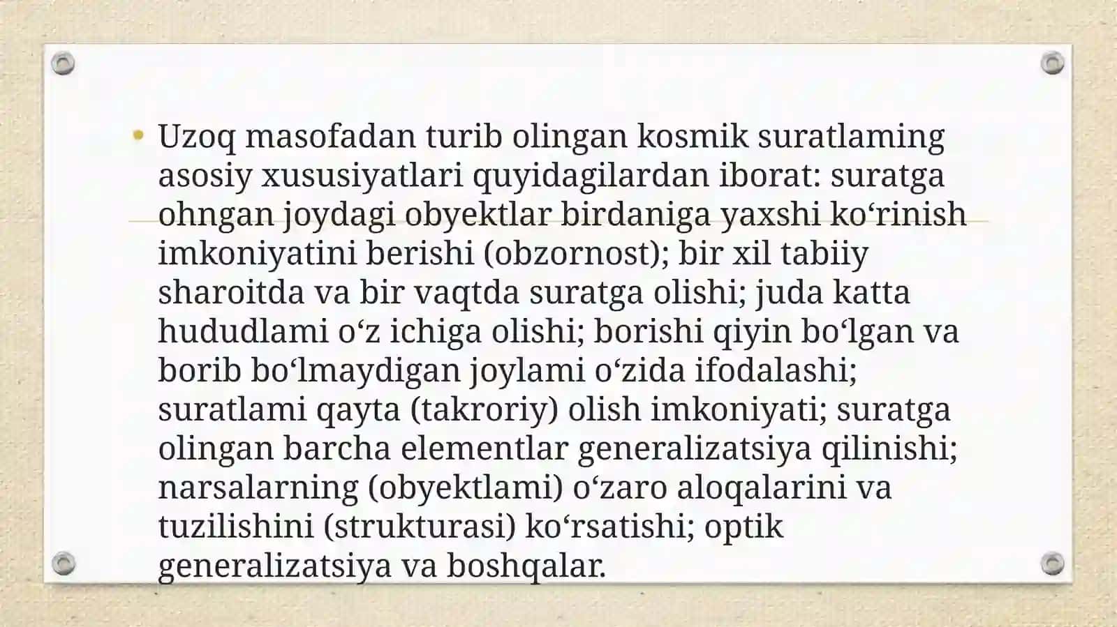 Kosmosdan olingan suratlar va ularning xususiyatlari 4